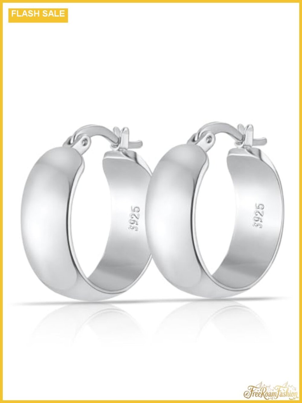 8mm Thick 925 Sterling Silver Hoop Earrings for Women Big Chunky Hypoallergenic